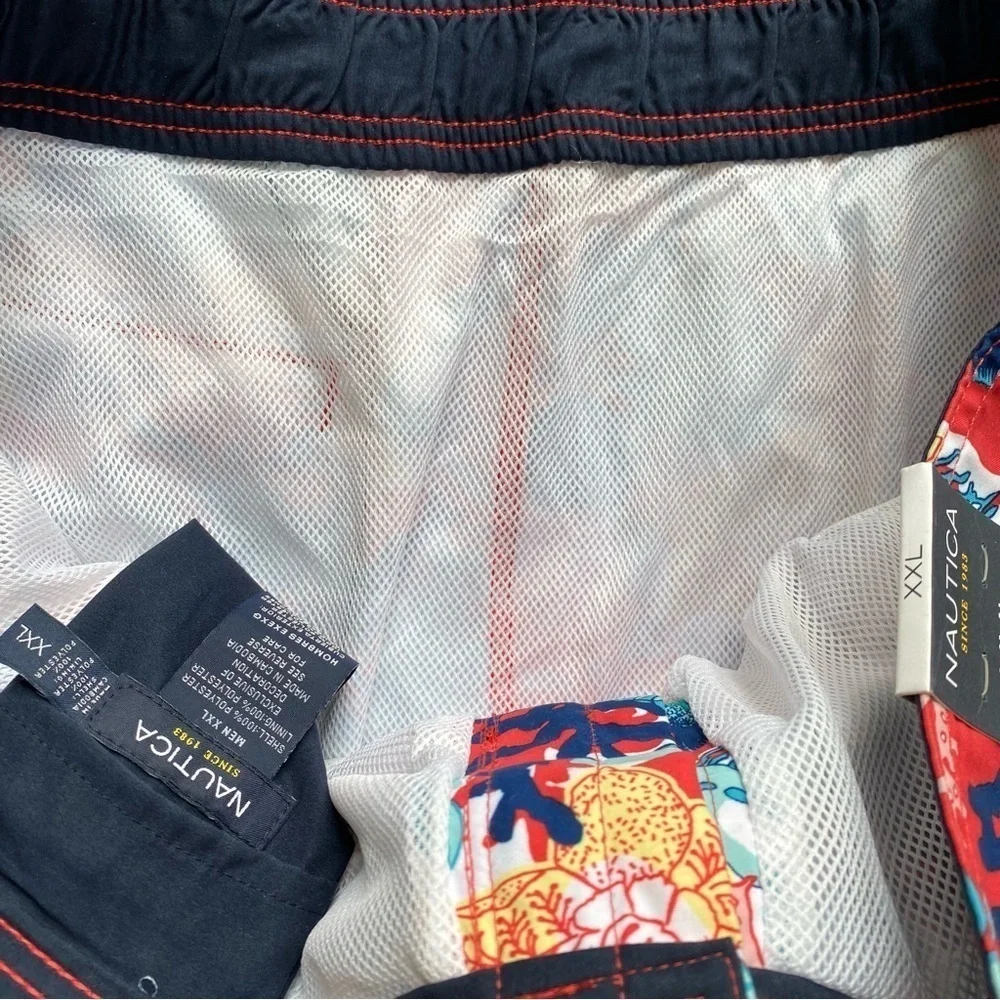Nautica Men’s Tropical Coral Reef Swim Trunks Board Shorts XXL NWT